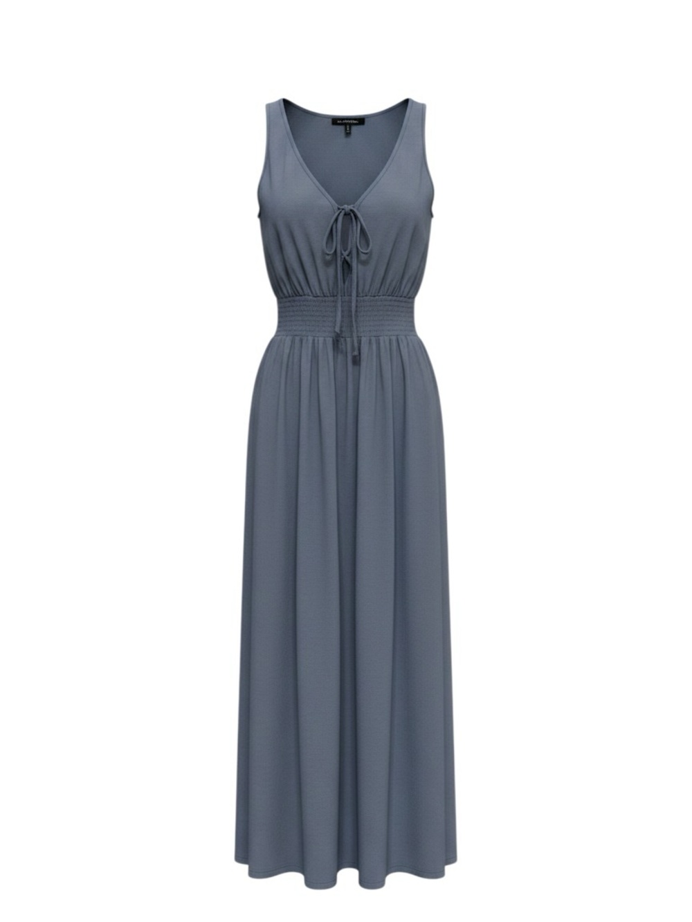 Sleeveless Slate Blue Smocked-Waist Wide-Leg Jumpsuit size Small - Picture 3 of 8